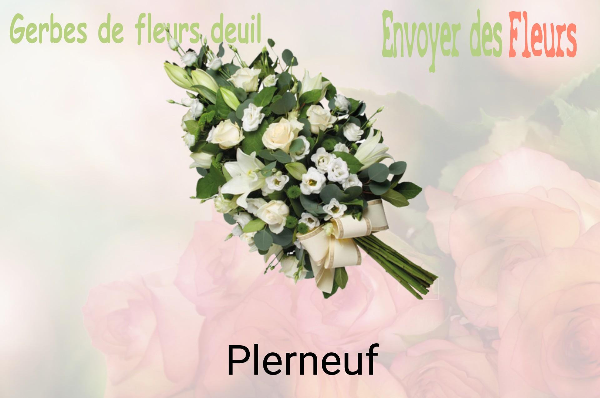 Gerbe de fleurs de deuil livrée à Plerneuf